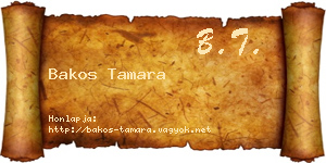 Bakos Tamara névjegykártya