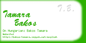 tamara bakos business card